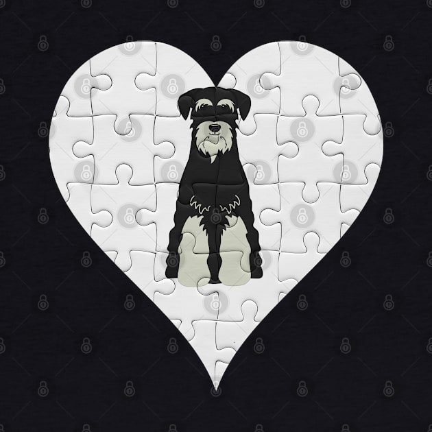 Standard Schnauzer Heart Jigsaw Pieces Design - Gift for Standard Schnauzer Lovers by HarrietsDogGifts